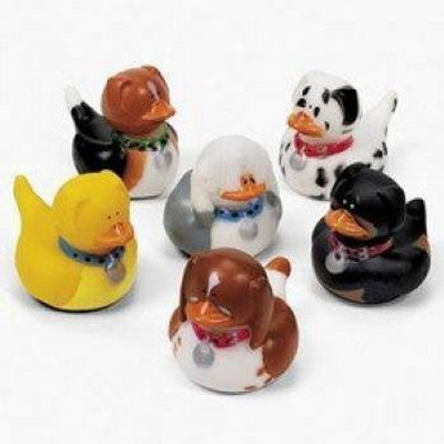 

Fun Express One Dozen (12) Dog Rubber Duckys Bath Toy(Multicolor)