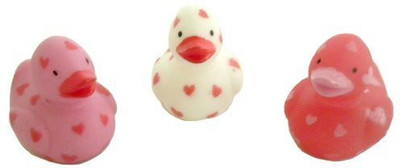 

Oriental Trading Co Bitty Miniature VALENTINE/HEART Rubber Ducks Bath Toy(Pink, White)