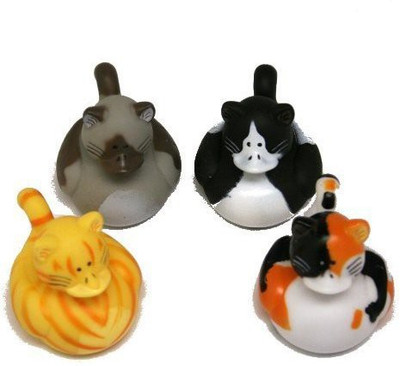 

Fun Express Vinyl Cat Rubber Duckies Bath Toy(Multicolor)