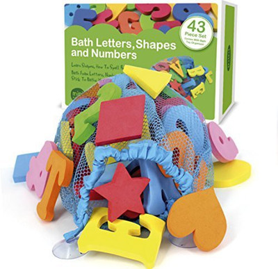 

MiniMatters 43 Piece Set Foam Bath Letters And Numbers With Bonus Shapes Bath Toy(Multicolor)