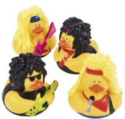 

Fun Express Rock Star Rubber Ducks (12 Count) Bath Toy(Multicolor)