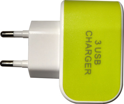 

MiiCreations 3 USB Port Wall Adapter Mobile Charger(Multicolor)