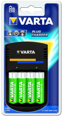 

Varta Easy Energy Plug (with 4 AA Size Ni-MH 2500 mAh) Mobile Charger