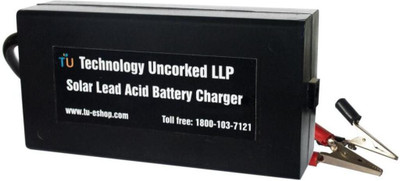 Technology Uncorked Versatile Solar Battery Charger for 4/6/12V Lead Acid Battery_TU08 Camera Charger(Black)