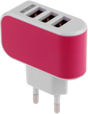 

TechGear 3 Ports USB Universal Adapter Tablet Charger(Pink, White)