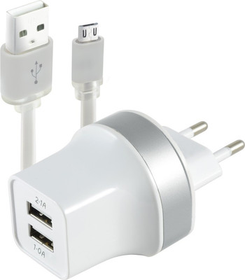 

Cliptec GZU397WH 2.1A Dual USB Port with Cable 1m Mobile Charger(White)