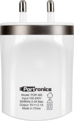 Portronics AC-USB-Plug 2.1A 1 A Multiport Mobile Charger(White)