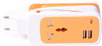 Callmate 3-in-1 Dual USB Socket Mobile Charger(White, Orange) Callmate 3-in-1 Dual USB Socket Mobile Charger(White, Orange)