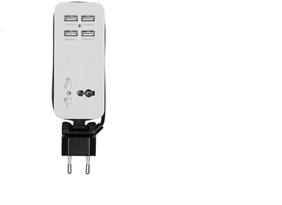 Shrih SH 03462 5 In 1 Universal Wall Socket Usb Mobile Charger White, Black Shrih Wall Chargers