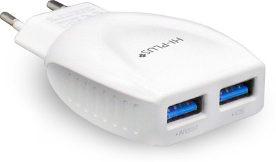 HI-PLUS H222C DUAl USB 2.4A Mobile Charger(White, Orange), Orange;white
