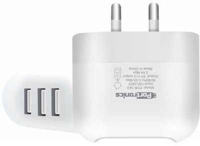 

Portronics Portable USB AC Adapter 3.4AMP with 3 USB Port POR 543 Mobile Charger(White)