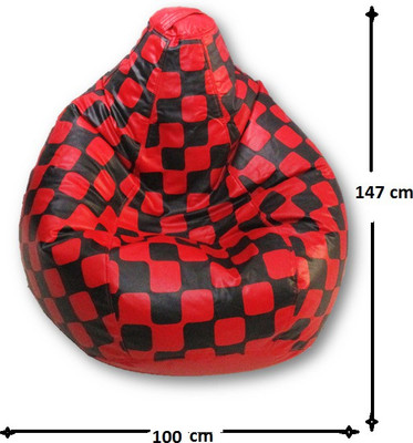 

Sudesh Handloom XXL Bean Bag Cover (Without Beans)(Red, Black)