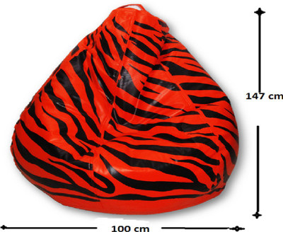 

Sudesh Handloom XL Bean Bag Cover (Without Beans)(Orange, Black)