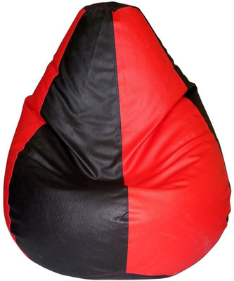 

Kainaat Fashion XXL Bean Bag Cover (Without Beans)(Red, Black)