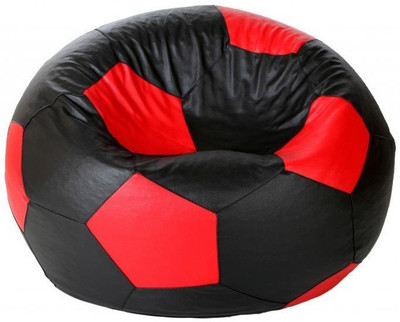 

Rooliums Large Bean Bag Cover (Without Beans)(Black, Red)