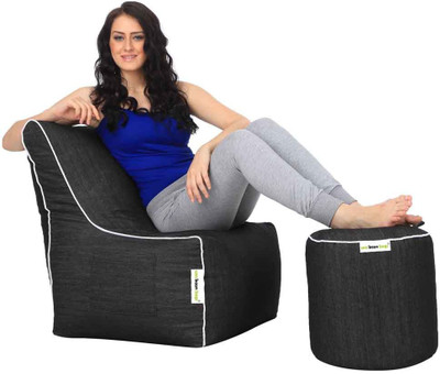 Can bean bags XXL Bean Bag Cover (Without Beans)(Black)