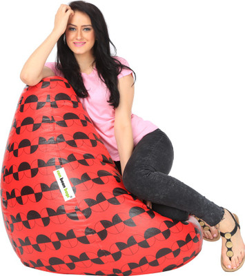 

Can bean bags XL Bean Bag Cover (Without Beans)(Red, Black)