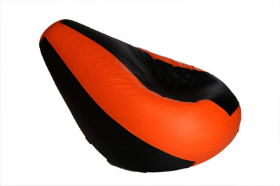 

Comfy Bean Bags XXXL Bean Bag Cover (Without Beans)(Black, Orange)