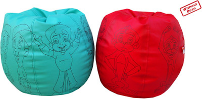 50% OFF on Fun ON Large Bean Bag Cover (Without Beans)(Red, Blue)
