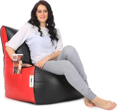 

Can bean bags XXL Bean Chair Cover (Without Beans)(Black, Red)