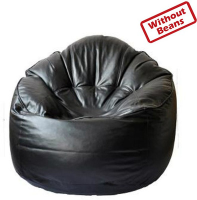 62% OFF on Fab Homez Large Chair Bean Bag Cover  (Without Beans)(Black)