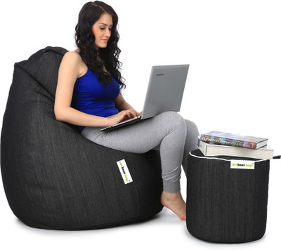 

Can bean bags XL Bean Bag Cover (Without Beans)(Black)