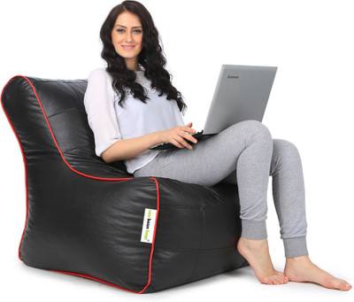 

Can bean bags XXL Bean Chair Cover (Without Beans)(Black, Red)