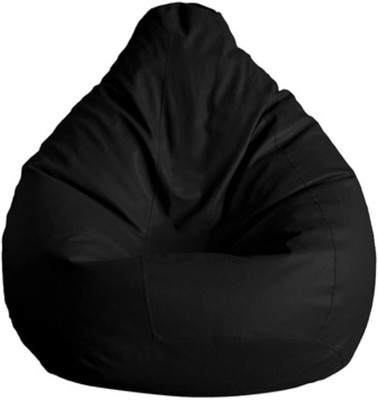 Joy XXL Tear Drop Bean Bag Cover  (Without Beans)(Black)