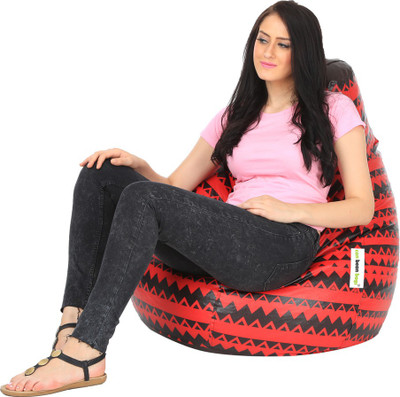 

Can bean bags XL Bean Bag Cover (Without Beans)(Red, Black)