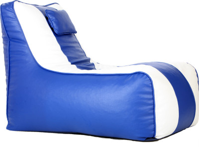 

Comfy Bean Bags XL Lounger Bean Bag Cover (Without Beans)(Blue, White)