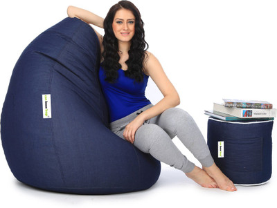 

Can bean bags XXL Bean Bag Cover (Without Beans)(Blue)