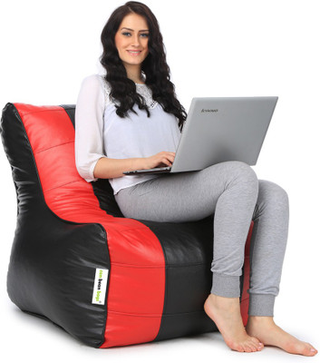 

Can bean bags XL Bean Chair Cover (Without Beans)(Red, Black)