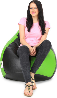 

Can bean bags XL Bean Bag Cover (Without Beans)(Green, Black)