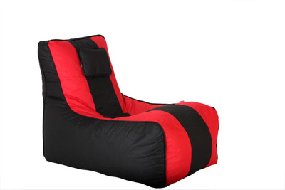 

Comfy Bean Bags XL Lounger Bean Bag Cover (Without Beans)(Black, Red)
