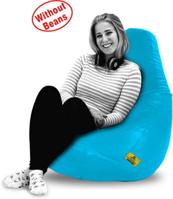 55% OFF on Dolphin Bean Bags XXL Tear Drop Bean Bag Cover (Without Beans)(Blue)