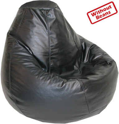 62% OFF on Fab Homez XXL Tear Drop Bean Bag Cover  (Without Beans)(Black)