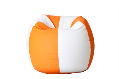 

Comfy Bean Bags XXXL Bean Bag Cover (Without Beans)(White, Orange)