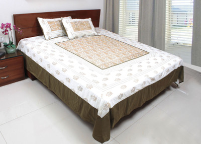 

Coco Bee Cotton Double Bed Cover(Multicolor)