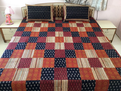 

Minky's Decor Cotton King Bed Cover(Multicolor, 1Bedcover, 2Pillow Covers)