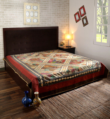 Rajrang Cotton Double Bed Spread(Beige)