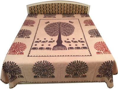

Minky's Decor Cotton King Bed Cover(Brown)