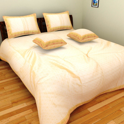 

ERAsHome Polyester Double Bed Cover(Beige)