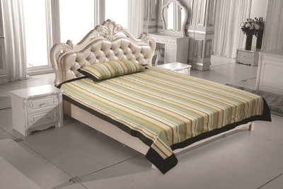 

Elan Cotton Single Bed Cover(Beige, 1 Bed Cover & 1 Pilow Cover)