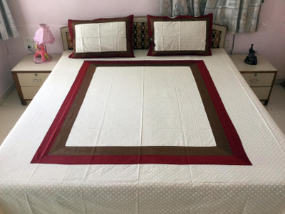 

Minky's Decor Cotton Double Bed Cover(Beige, Brown, Maroon)
