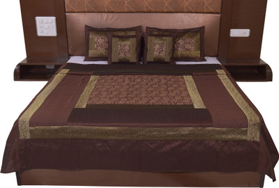 

Soundarya Silk Double Bed Cover(Brown)