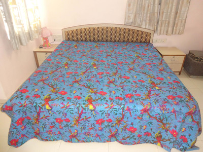 

Minky's Decor Cotton Double Bed Cover(Blue)