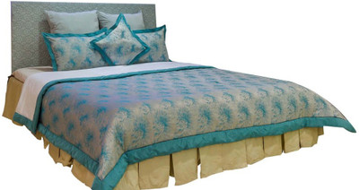 

MABA Jacquard Double Bed Cover(Blue)