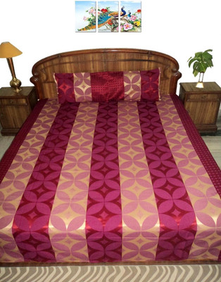 

Amita Home Furnishing Silk Queen Bed Cover(Multicolor)
