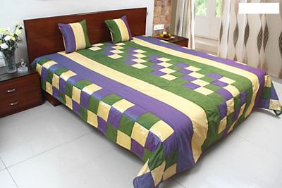 

Coco Bee Silk Double Bed Cover(Multicolor)