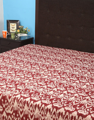 

Rajrang Cotton Double Bed Cover(Maroon, White)